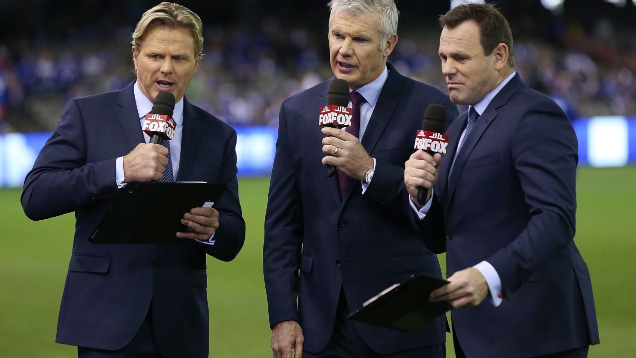 Danny Frawley (C) had commentated on the AFL for Triple M, Fox Sports, SEN and the Nine Network