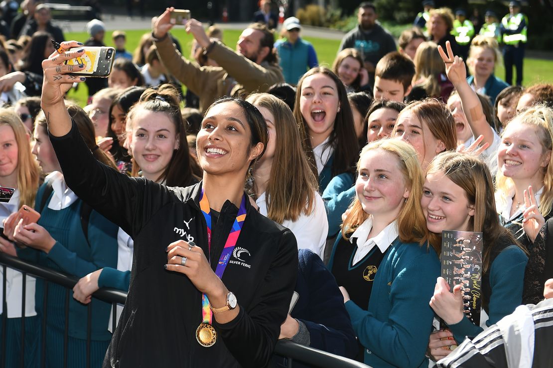 Phoenix Karaka at the New Zealand Silver Ferns public reception following the 2019 Netball World Cup.