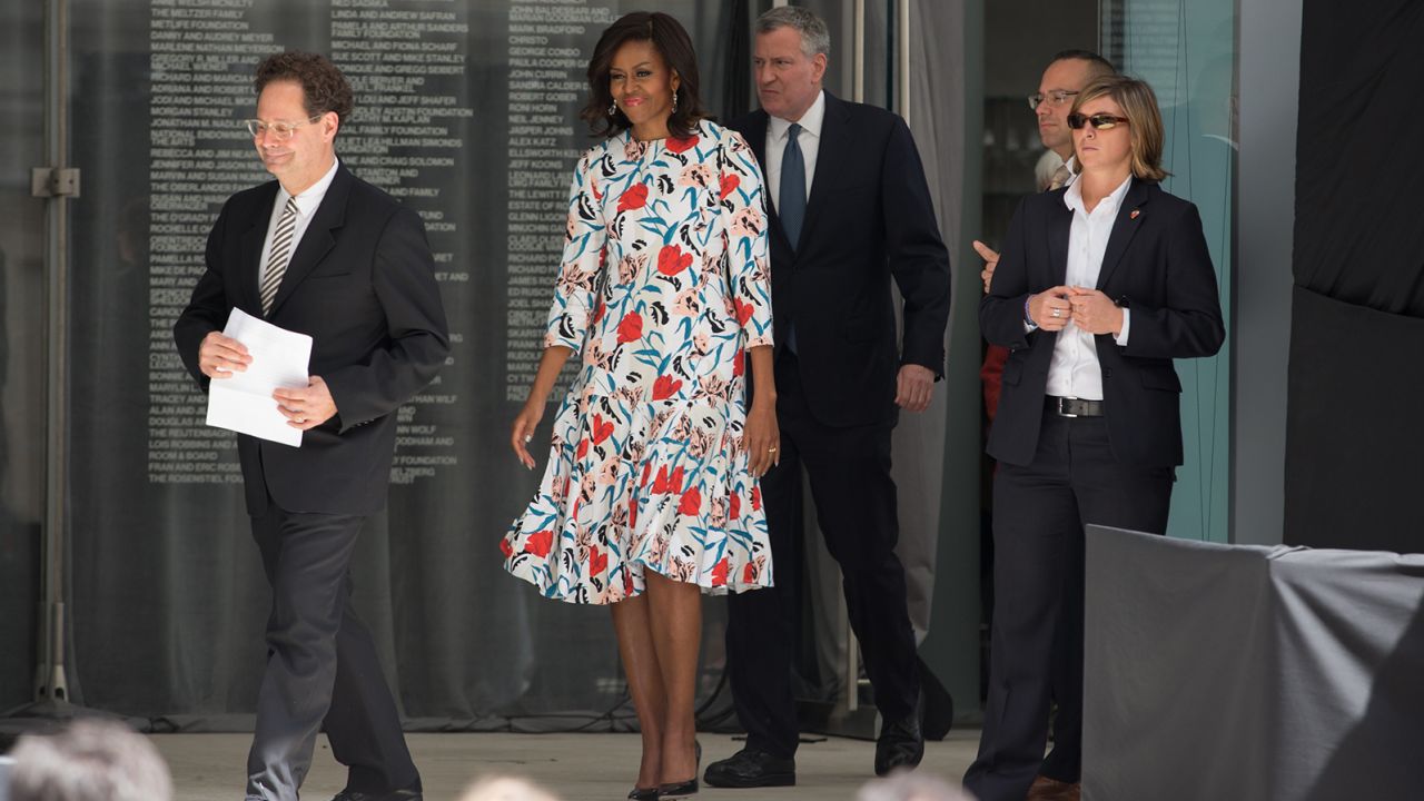 Stop in the Whitney's museum shop and purchase a Thakoon tie in the same floral printed silk as the dress first lady Michelle Obama wore to the building's dedication ceremony.