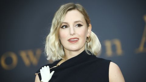 Laura Carmichael poses for photographers.