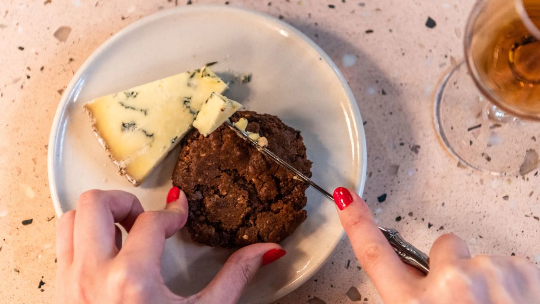 All of of the cheeses are served with a specially chosen condiment.