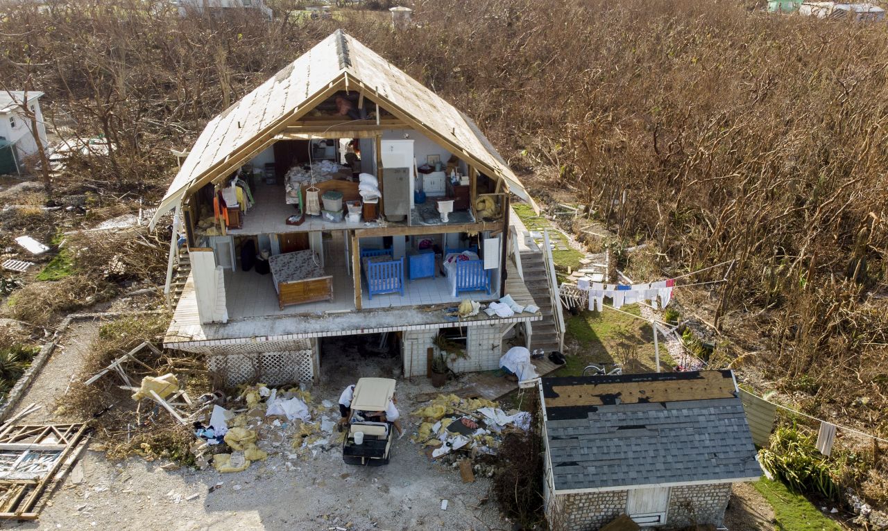 A damaged home in Hope Town, Bahamas.