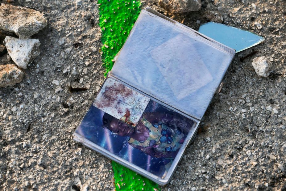 A photo album is seen amid the debris in Marsh Harbour on Sunday, September 8.