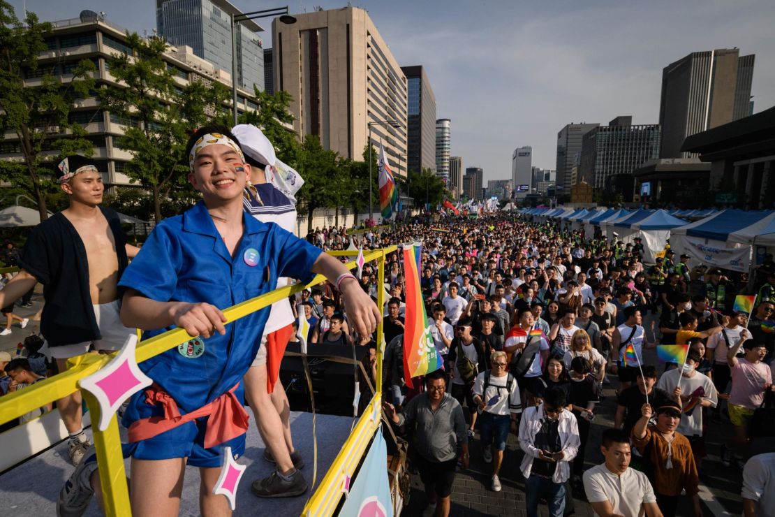 Participants attend the Seoul Queer Culture Festival on June 1, 2019.