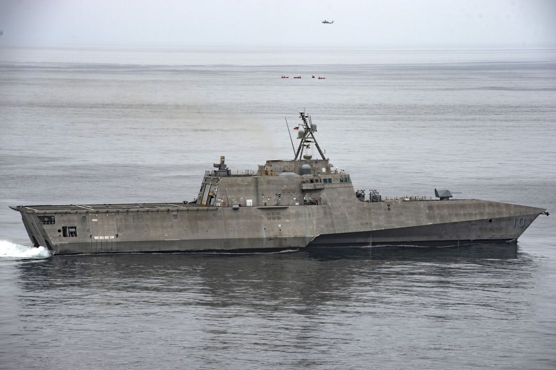 The USS Gabrielle Giffords  transits the Pacific Ocean in July 2019.