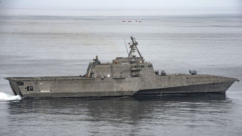 The USS Gabrielle Giffords transits the Pacific Ocean in July 2019.