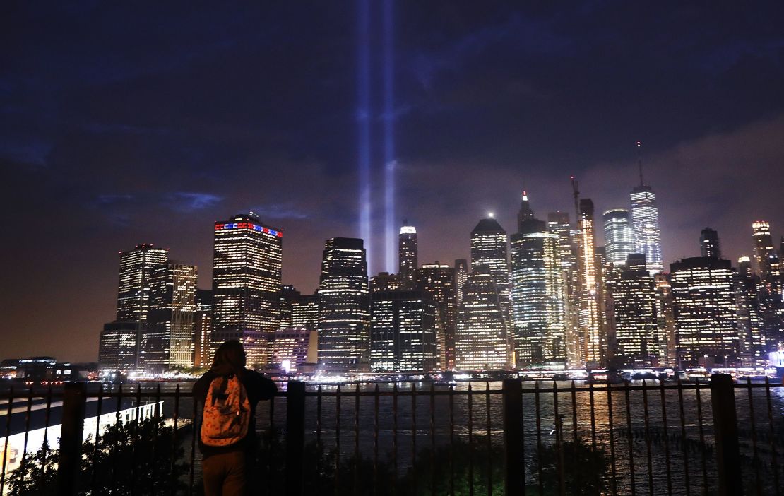 This is the Tribute in Light  from 2018. The rousing lights will shine again in 2019.