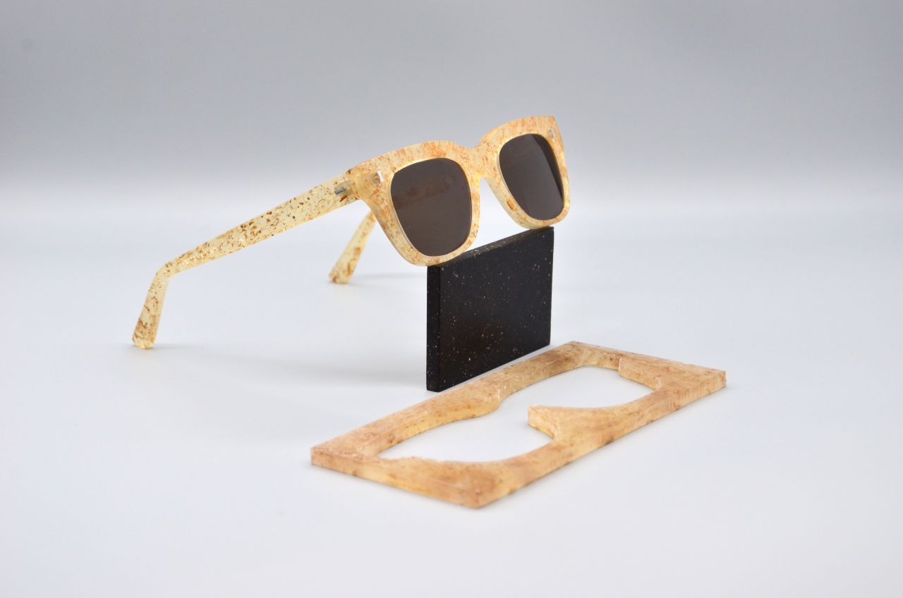 Sunglasses made from Chip[s] Board, part of the exhibition "Second Yield."