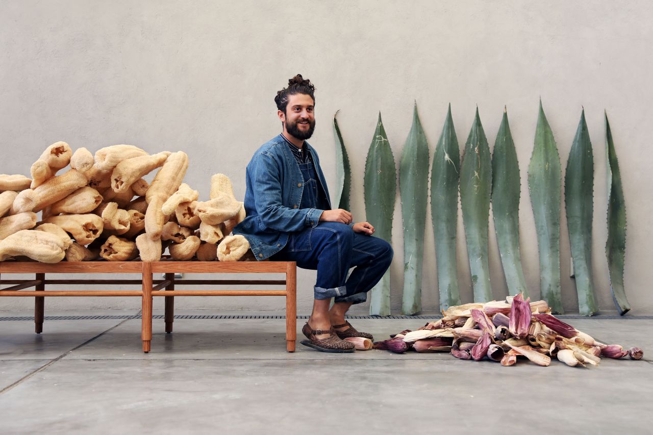 Designer Fernando Laposse, creator of Totomoxtle, a veneer material made from native Mexican corn-husks.