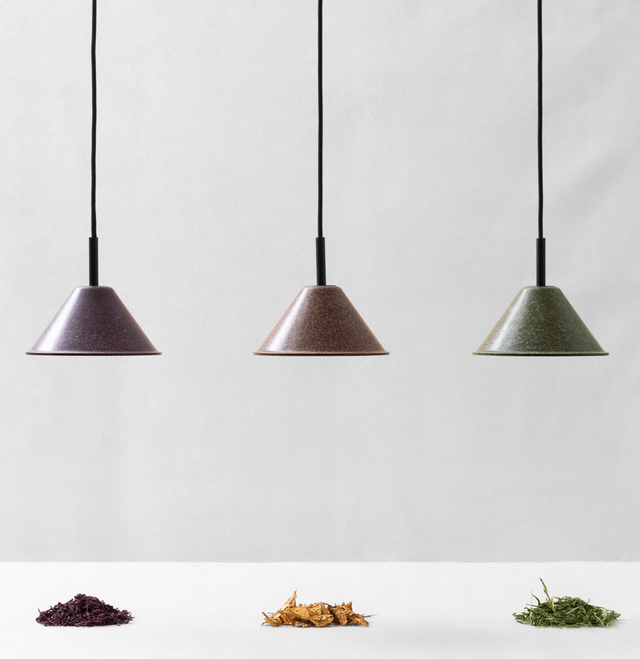 Italian design firm High Society makes plant-based lighting from the byproducts of hemp, tobacco and wine production.