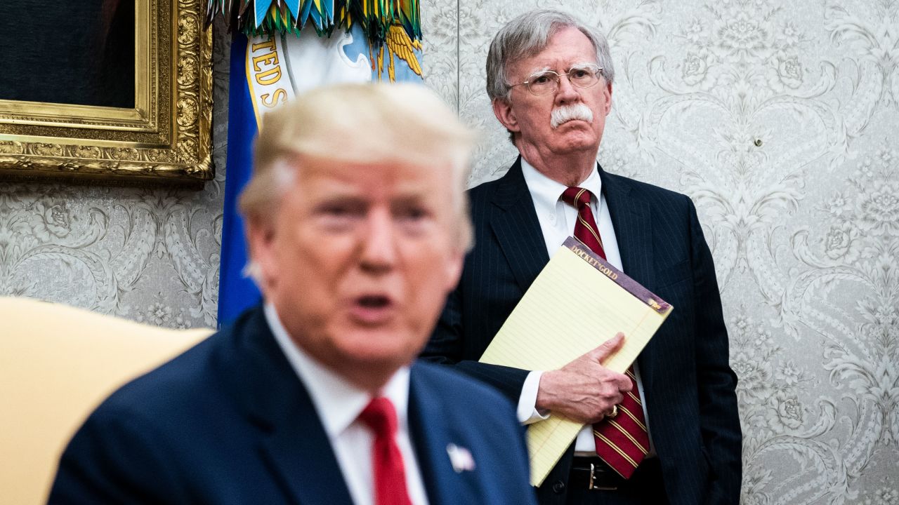 National Security Advisor John R. Bolton listens as President Donald J. Trump meets with Prime Minister of the Netherlands Mark Rutte in the Oval Office at the White House on Thursday, July 18th, 2019 in Washington, DC.