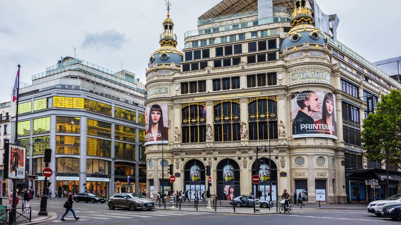 <strong>Boulevard Haussmann:</strong> Printemps is one of the largest department stores in the world. It's in a stunning building on the Right Bank of Paris.