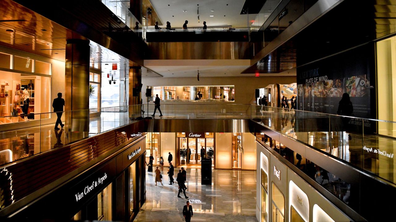Hudson Yards is a seven-story retail space with more than 100 high-end shops from around the globe, along with New York's debut Neiman Marcus department store.