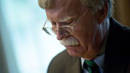 John Bolton, national security advisor, sits during a meeting with U.S. President Donald Trump and Jens Stoltenberg, secretary general of the North Atlantic Treaty Organization (NATO), not pictured, in the Cabinet Room of the White House  May 17, 2018 in Washington, DC. (Andrew Harrer-Pool/Getty Images)