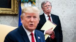 National Security Advisor John R. Bolton listens as President Donald J. Trump meets with Prime Minister of the Netherlands Mark Rutte in the Oval Office at the White House on Thursday, July 18th, 2019 in Washington, DC.