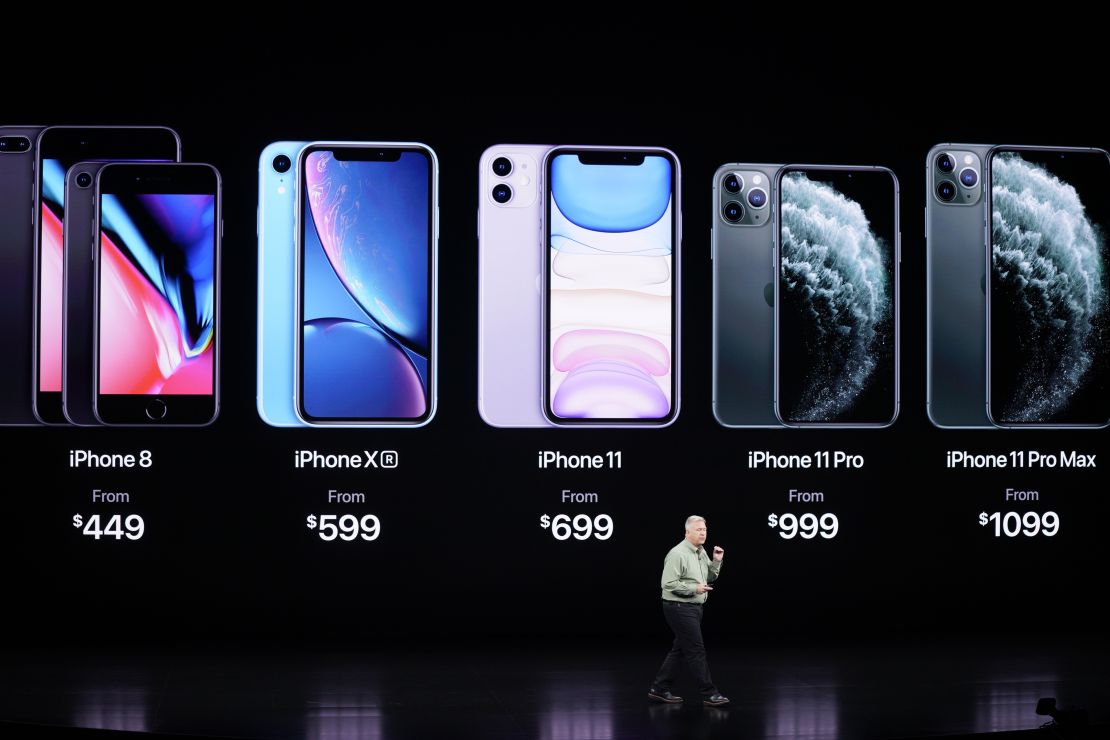 Apple unveiled three new iPhones -- the iPhone 11, iPhone 11 Pro, and iPhone 11 Pro Max -- at a closely watched press event at its headquarters in Cupertino, California on Tuesday. The devices feature improved cameras and battery life from the prior year, but no radical redesign.