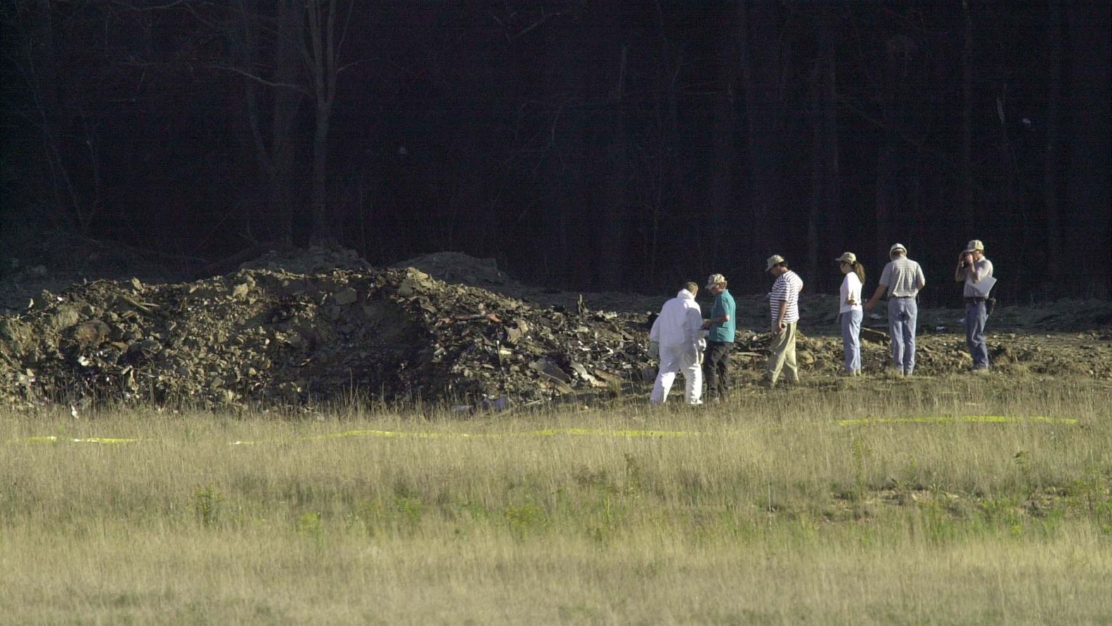 At 10:03 a.m., United Airlines Flight 93 — traveling from Newark, New Jersey, to San Francisco — crashed in a field near Shanksville, Pennsylvania. It is believed that the hijackers crashed the plane in that location, rather than their unknown target, after the passengers and crew tried to retake control of the flight deck.