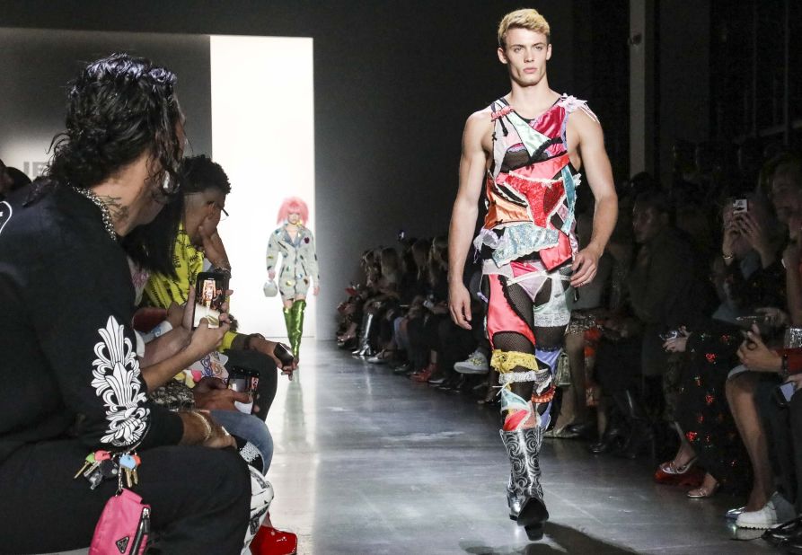 The latest fashion creation from Jeremy Scott is modeled during New York's Fashion Week on September 6, 2019. 