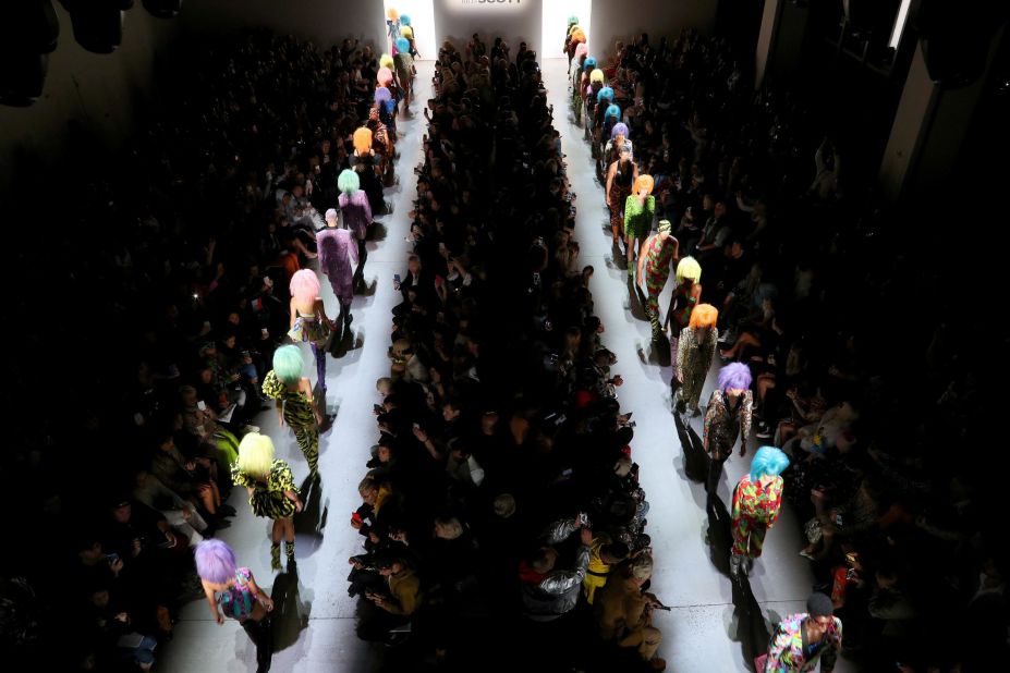 An aerial view of the Jeremy Scott fashion show during New York Fashion Week: The Shows at Spring Studios on September 6, 2019 in New York City. 