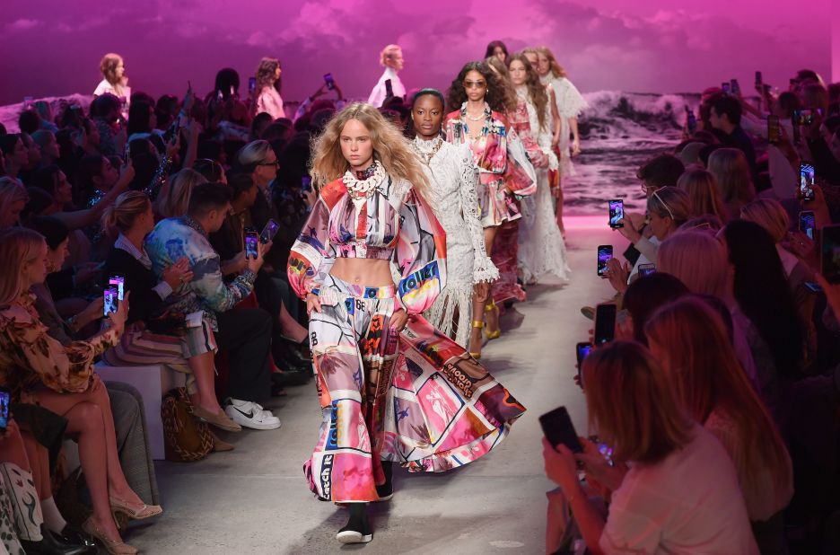 Models walk the runway for Zimmermann during New York Fashion Week on September 9, 2019 in New York City. 
