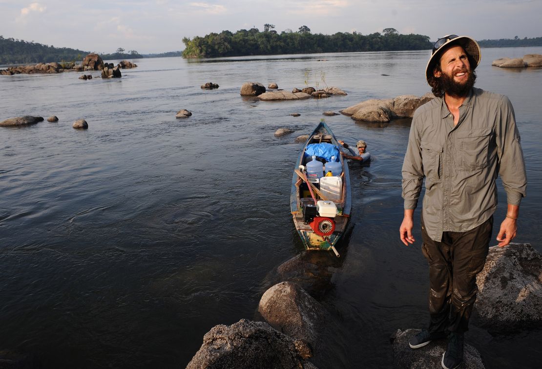 De Rothschild in the Xingu River, Brazil during a 2011 expedition in the Amazon.