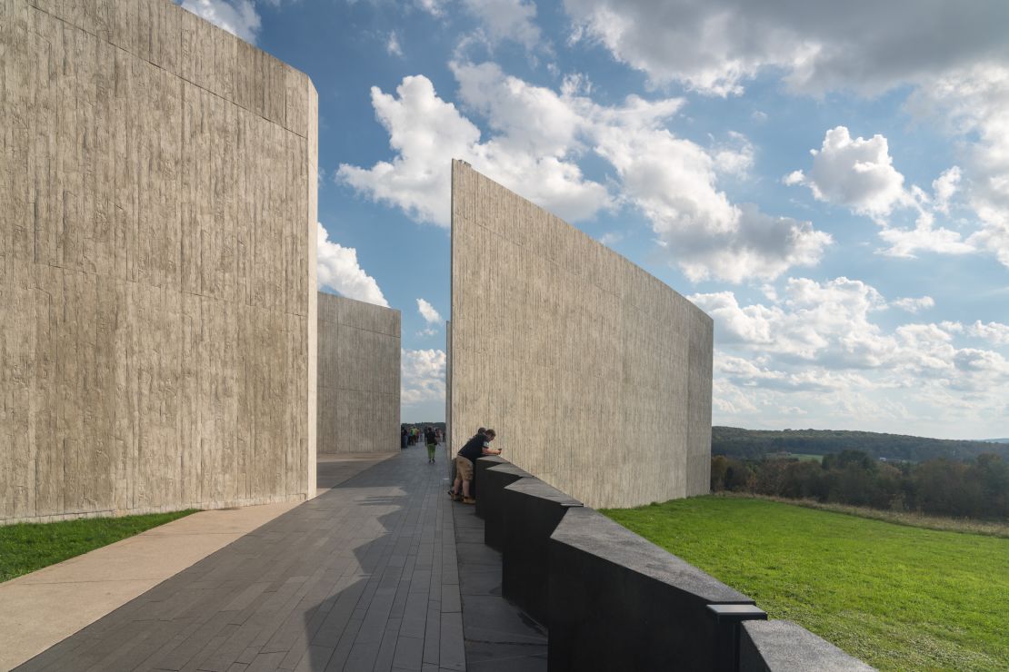 The visitor Center and viewing platform at the 9/11 memorial for Flight 93 near Shanksville, Pennsylvania.