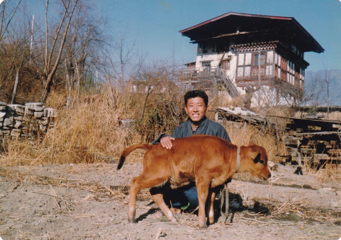Bhutan's Prime Minister as a boy on his family farm.