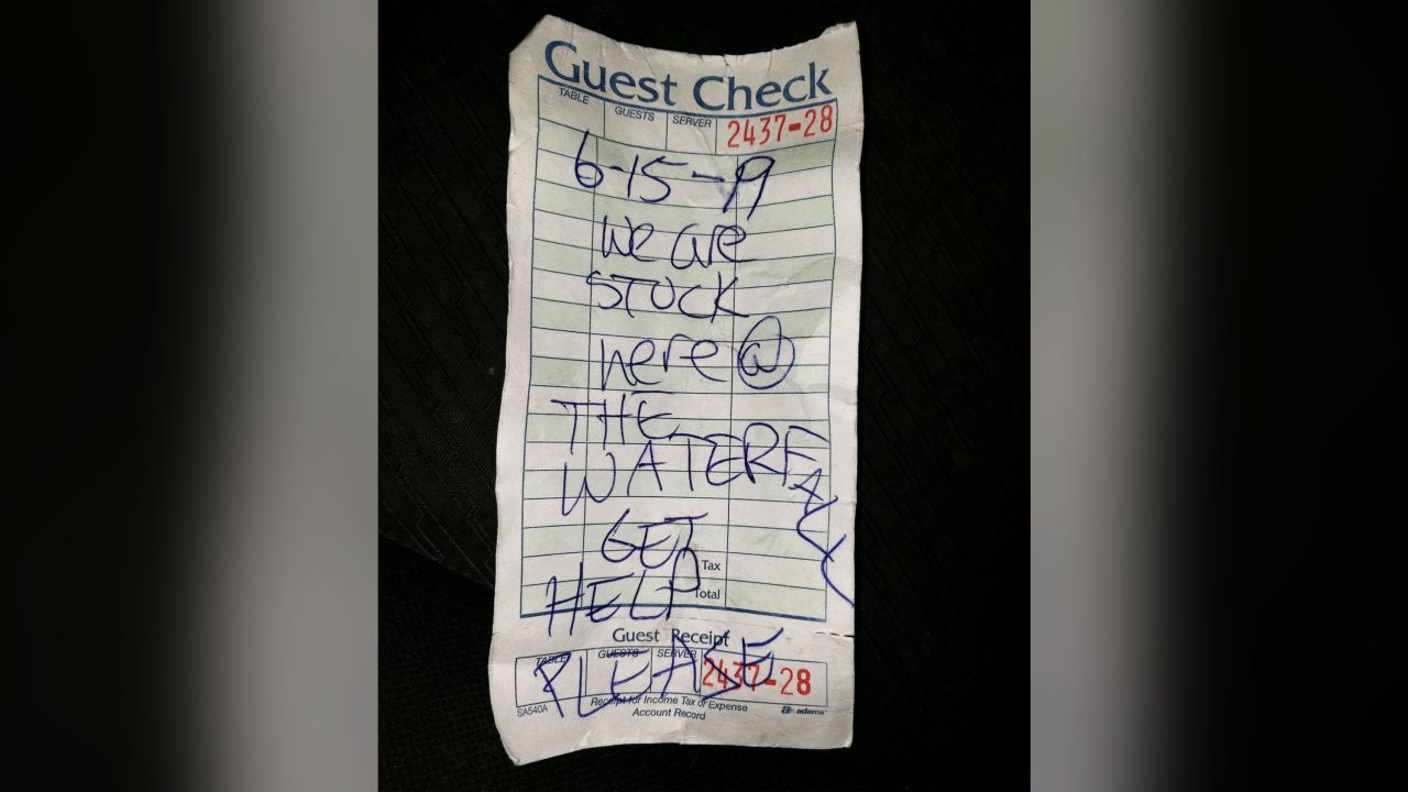 The three made sure to include a note in the bottle