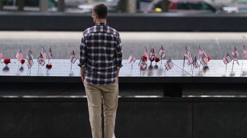 Observers attend the September 11 Commemoration Ceremony at the 9/11 Memorial at the World Trade Center on September 11, 2019,in New York. (Photo by Don Emmert / AFP)