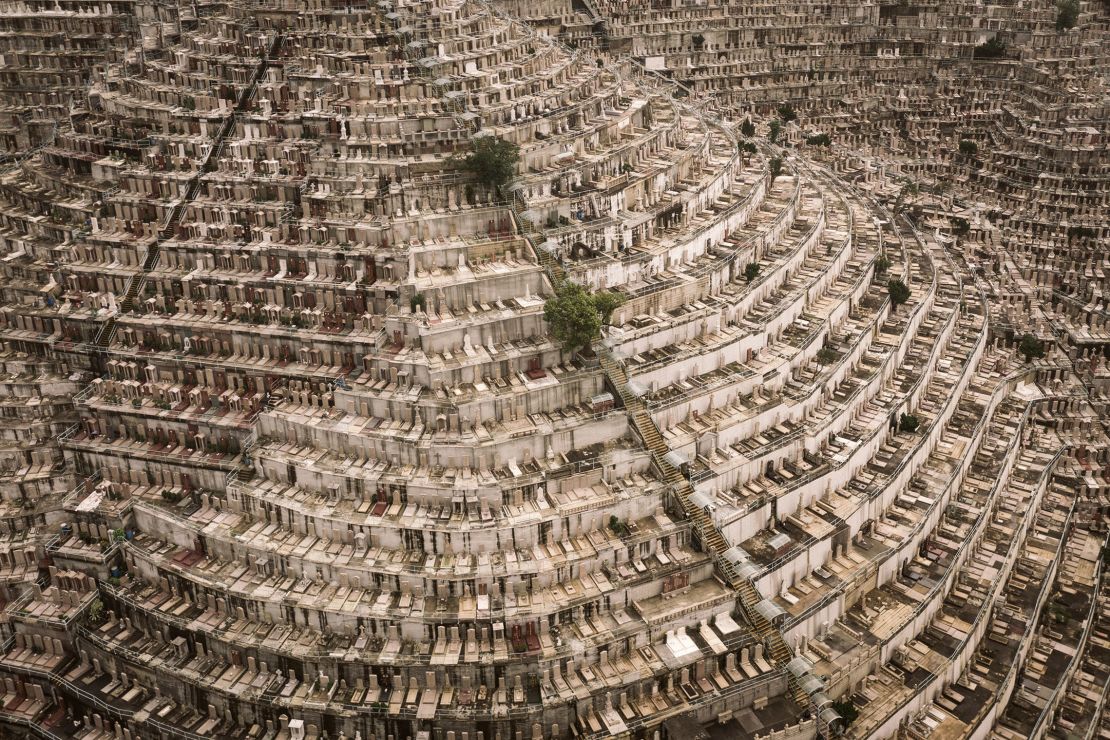 Fallon used telephoto zoom lenses and drones to photograph cemeteries across Hong Kong.