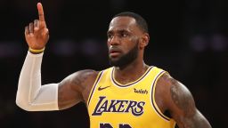 LeBron James of the Los Angeles Lakers on March 04, 2019 in Los Angeles, California.f