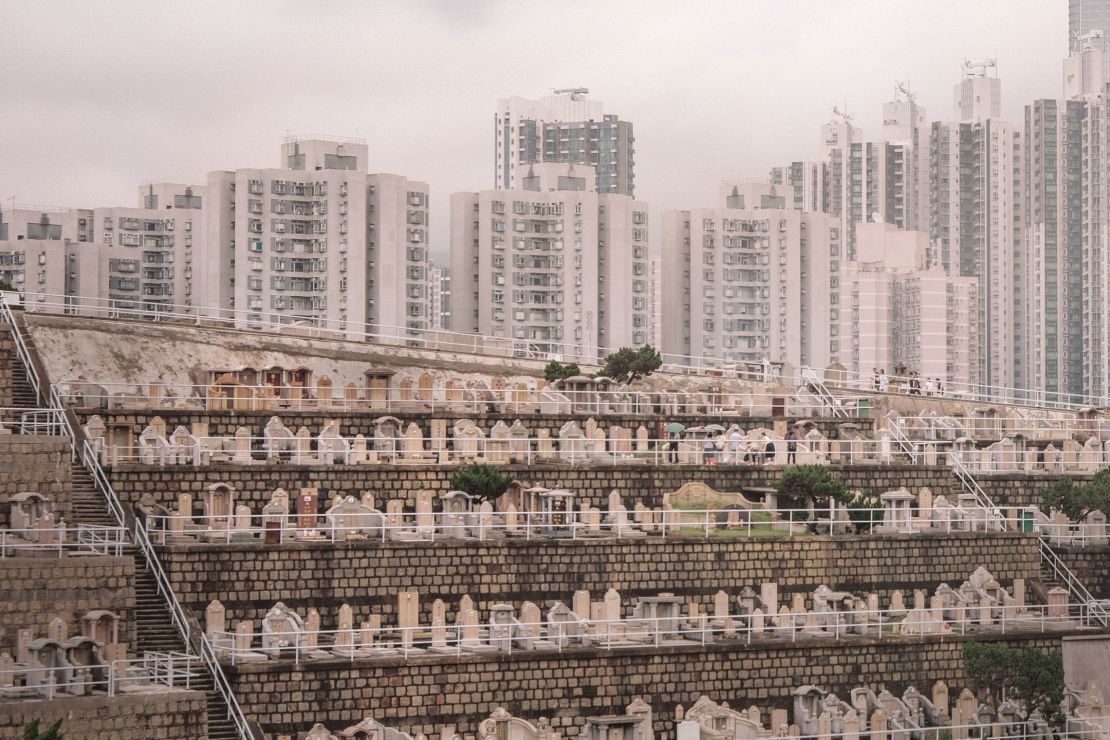A photo of a cemetery in Hong Kong, taken by Finbarr Fallon in his series "Dead Space."