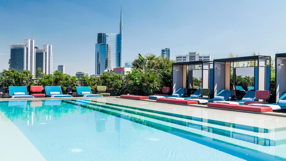 The terrace pool at Ceresio7 is a hotspot for afternoon drinks and a quick dip.