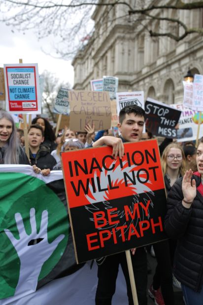 These placards were used during the strikes inspired by climate activist Greta Thunberg, which have seen the participation of 1.4 million students in 112 countries.