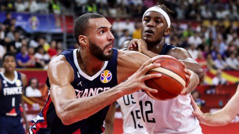 France's Rudy Gobert had 21 points, 16 rebounds and three blocks en route to upsetting Team USA.