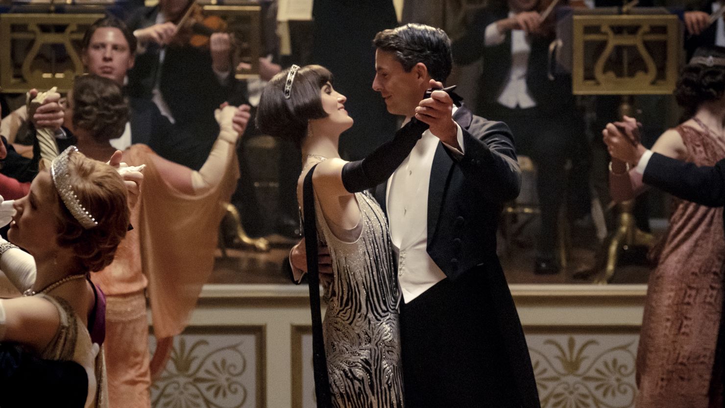 Michelle Dockery and Matthew Goode in the "Downton Abbey" movie. A sequel to the film debuts in March.