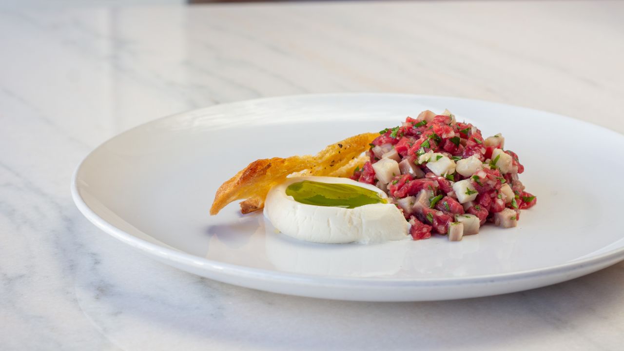 <strong>Beef and smoked eel tartar:</strong> Top Cuvée offers simple but delicious dishes and an interesting, small-producer-sourced wine list.