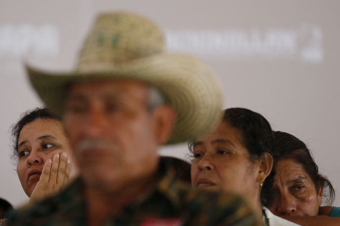 Relatives of missing Mexican college students listen to other parents speak at a news conference after they had a private meeting with President Andrés Manuel López Obrador on Wednesday, September 11. Forty-three students from a teacher's college <a href="https://www.cnn.com/2014/11/14/world/americas/mexico-missing-students-vignettes/index.html" target="_blank">disappeared five years ago,</a> and relatives complained Wednesday that progress in the case has been too slow. 