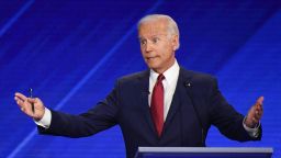 Democratic presidential hopeful Former Vice President Joe Biden speaks during the third Democratic primary debate of the 2020 presidential campaign season hosted by ABC News in partnership with Univision at Texas Southern University in Houston, Texas on September 12, 2019.