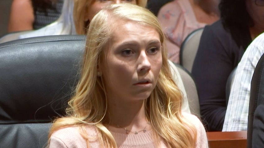 Brooke Skylar Richardson, who was accused of killing and burying her newborn baby in 2017, broke down in tears as a judge delivered the jury's verdict.
