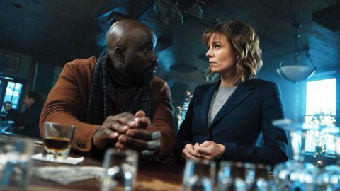 Mike Colter and Katja Herbers in 'Evil'
