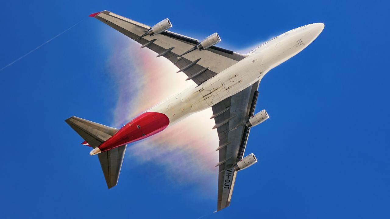 <strong>Close up: </strong>Marston says the condensation forming in this photograph of a Qantas Boeing 747 creates a "nice effect."