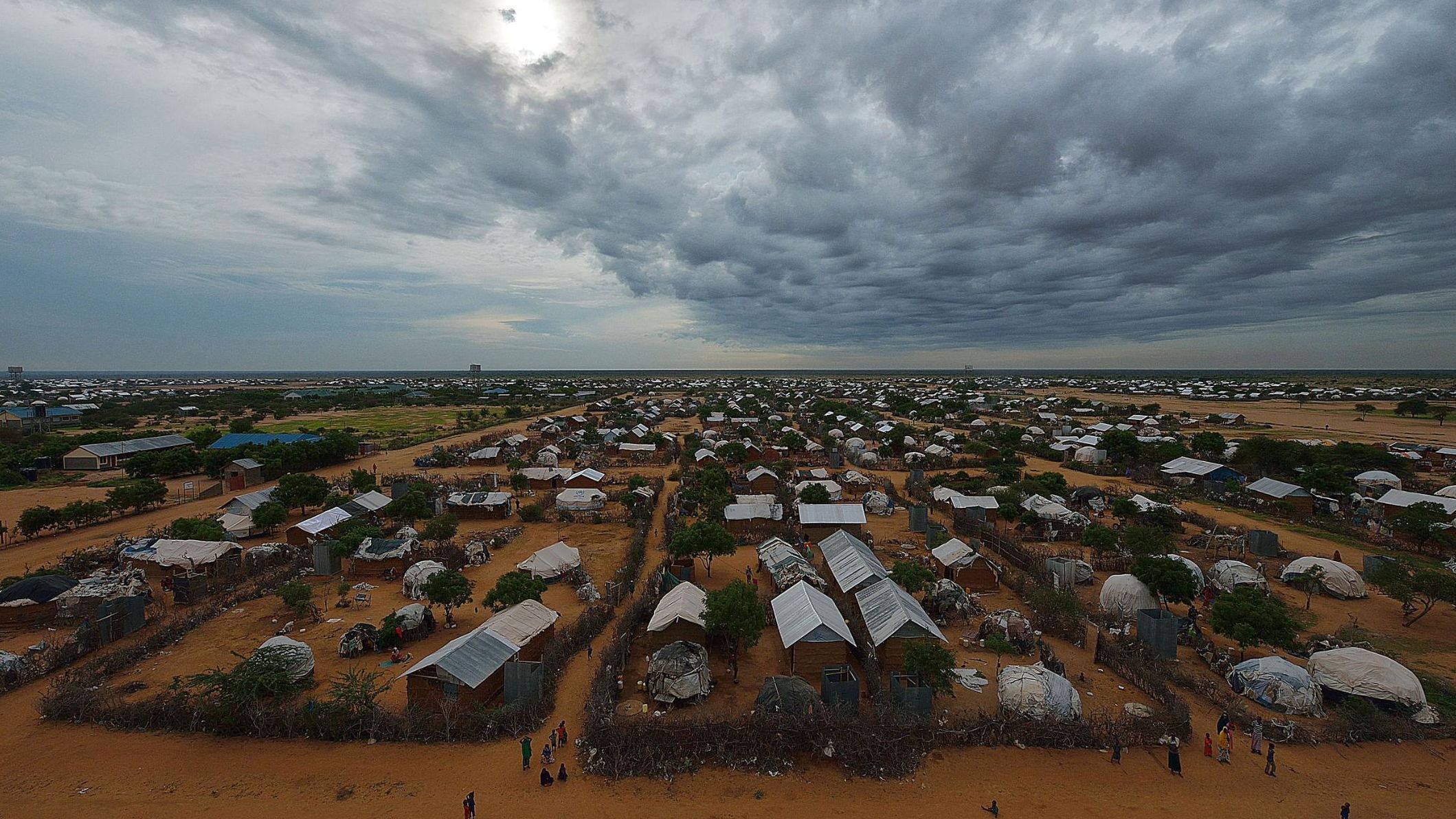An overview of the part of the eastern sector of the IFO-2 camp in the sprawling Dadaab refugee camp, north of the Kenyan capital Nairobi seen in April 2015.