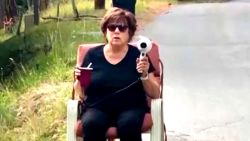 grandma uses hair dryer to stop speeders