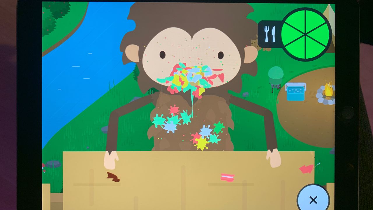 In "Sneaky Sasquatch," you can play a hungry sasquatch who's also a messy eater.