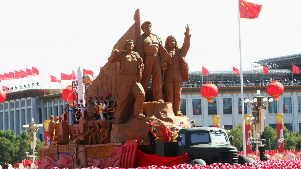 A float takes part in a parade to celebrate the 60th anniversary of the founding of the People's Republic of China on October 1, 2009 in Beijing.