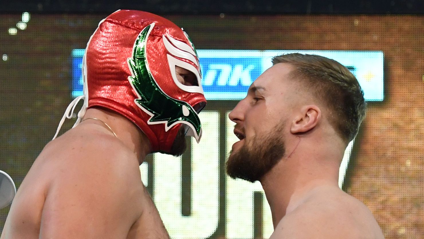 Tyson Fury wore a luchador, or Mexican professional wrestler, mask to the Thursday weigh-in with Otto Wallin.