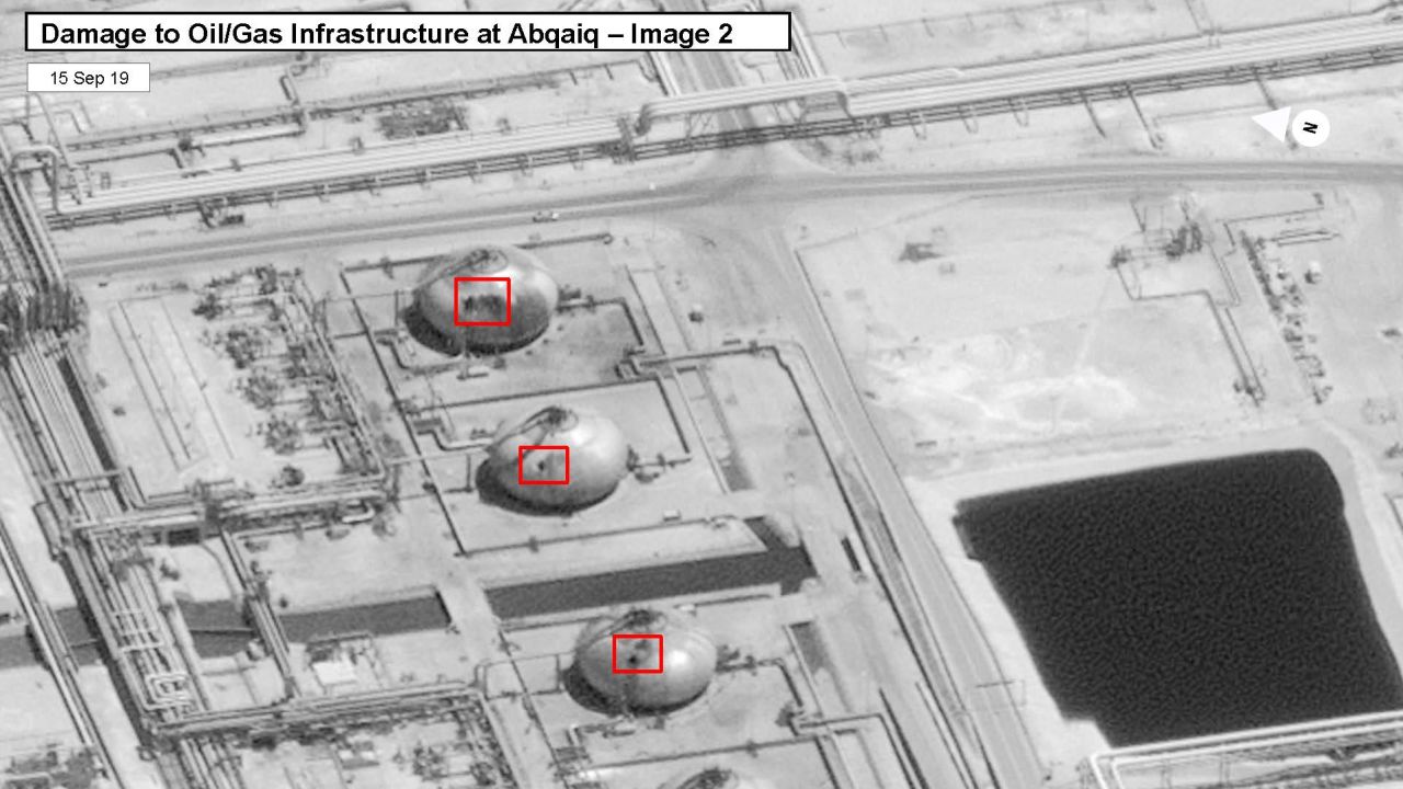 Commercial sattelite image of Saudi refinery attacks.