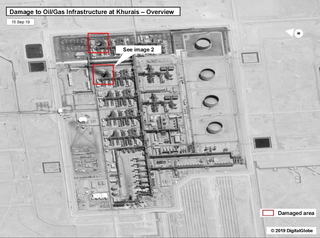 Commercial sattelite image of Saudi refinery attacks. 