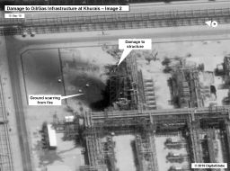 Commercial sattelite image of Saudi refinery attacks. 